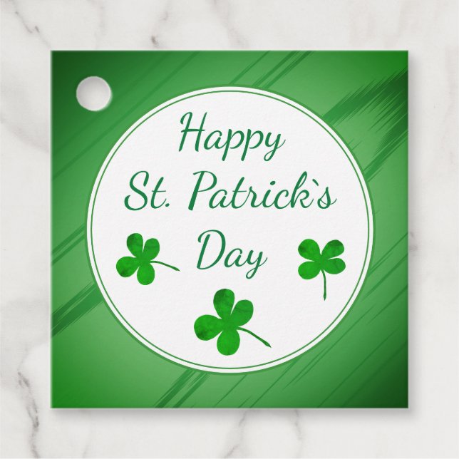 Happy St. Patrick`s Day Irish Green Kleeblatt Geschenkanhänger (Vorderseite)