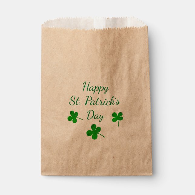 Happy St. Patrick`s Day Irish Green Kleeblatt Geschenktütchen (Vorderseite)