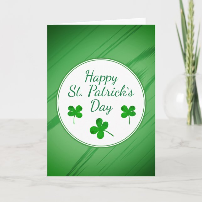 Happy St. Patrick`s Day Irish Green Kleeblatt Karte (Vorderseite)