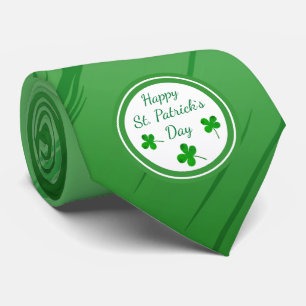 Happy St. Patrick`s Day Irish Green Kleeblatt Krawatte