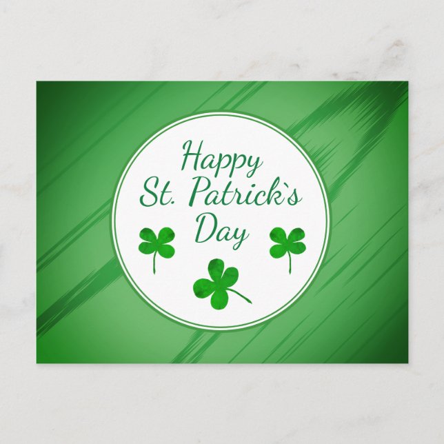 Happy St. Patrick`s Day Irish Green Kleeblatt Postkarte (Vorderseite)