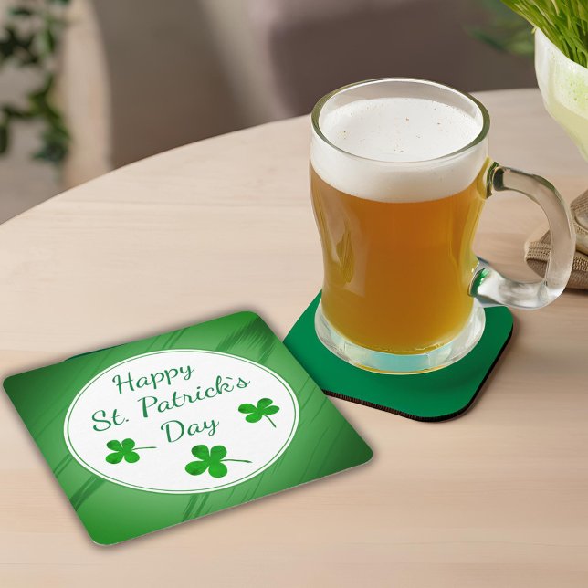 Happy St. Patrick`s Day Irish Green Kleeblatt Rechteckiger Pappuntersetzer (Von Creator hochgeladen)