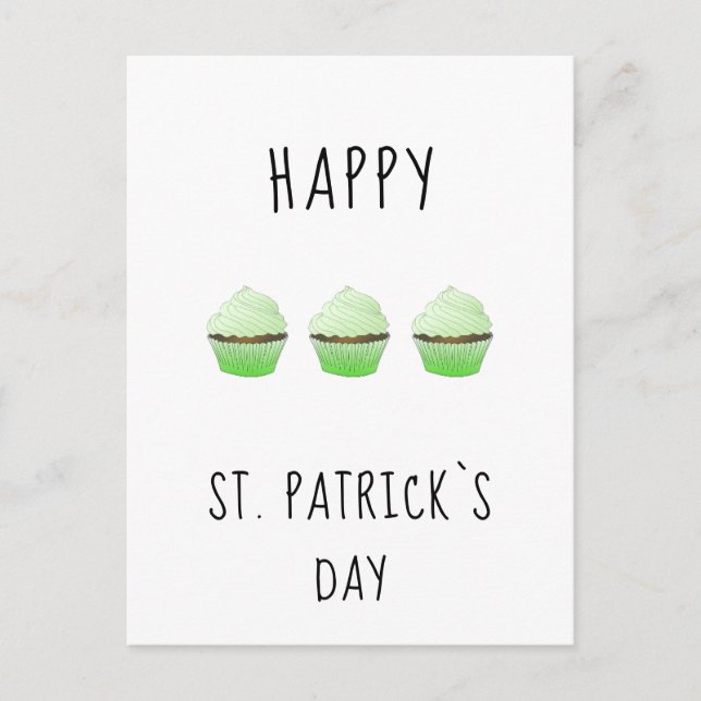 Happy St. Patrick`s Day Irland Green Muffins Postkarte (Vorderseite)
