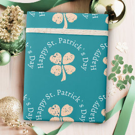 Happy St. Patrick`s Day Kleeblatt Clover Geschenkpapier