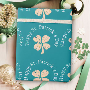Happy St. Patrick`s Day Kleeblatt Clover Geschenkpapier