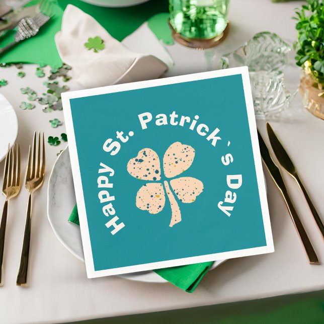 Happy St. Patrick`s Day Kleeblatt Clover Serviette (Von Creator hochgeladen)