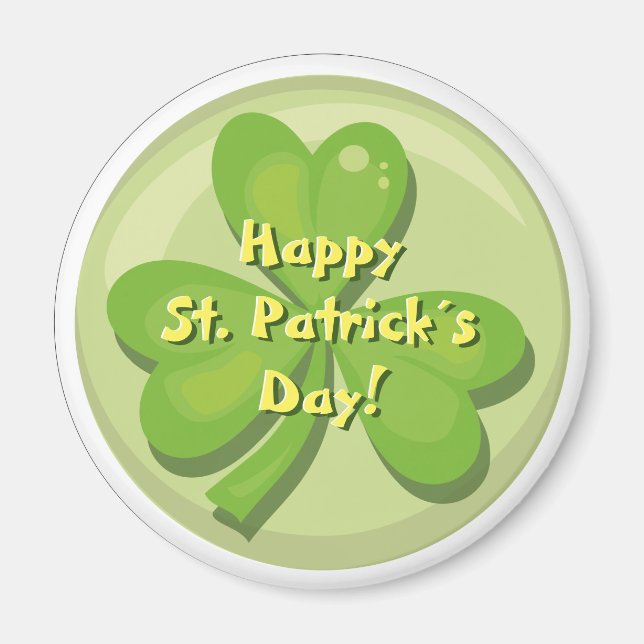 Happy St. Patrick´s Day Kleeblatt Magnet (Vorne)