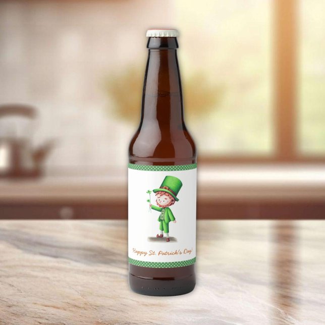 Happy St. Patrick´s Day Leprechaun Bierflaschenetikett (Von Creator hochgeladen)
