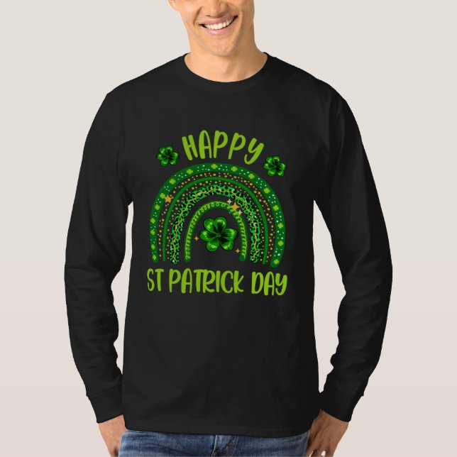 Happy St Patrick s Day Lucky Shamrocks Rainbow Cel T-Shirt (Vorderseite)
