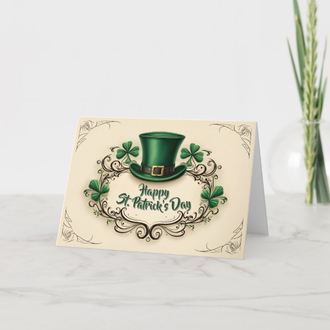 Happy St. Patrick’s Day Shamrock Design Dankeskarte (Vorderseite)