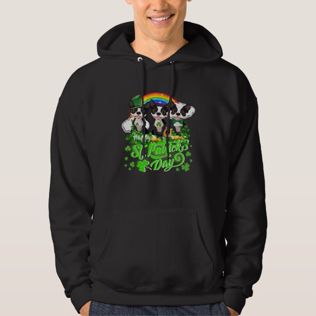 Happy St Patrick s Day Shamrock Leprechaun Boston  Hoodie (Vorderseite)