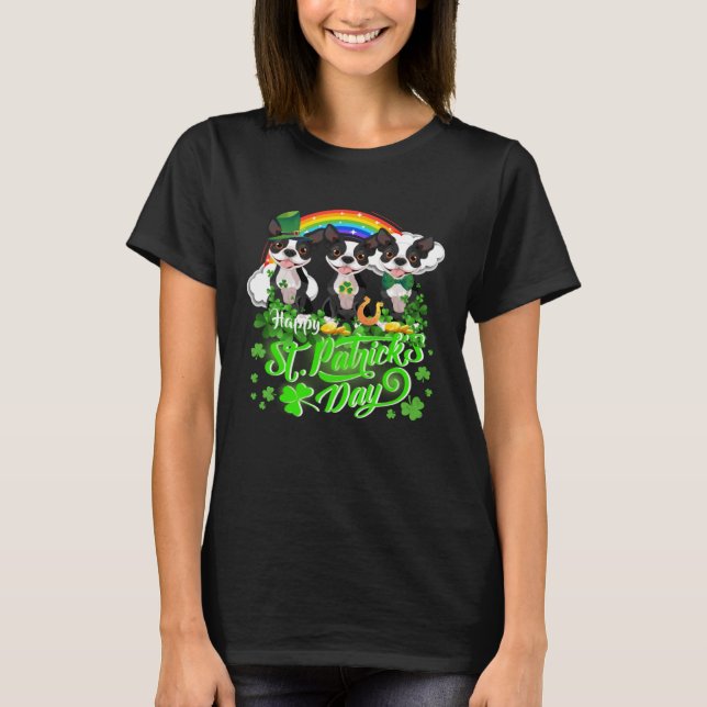 Happy St Patrick s Day Shamrock Leprechaun Boston  T-Shirt (Vorderseite)