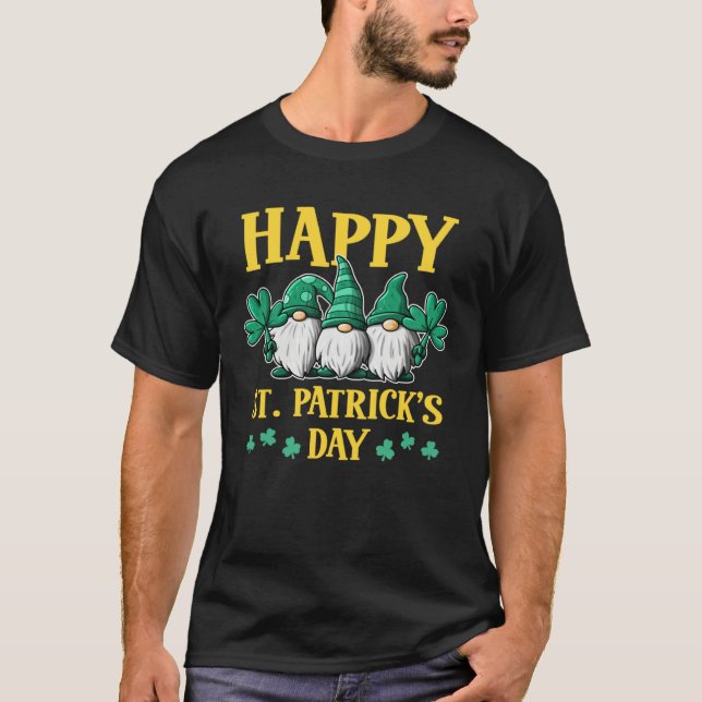Happy St Patrick s Day Three Gnomes Truck St Patri T-Shirt (Vorderseite)