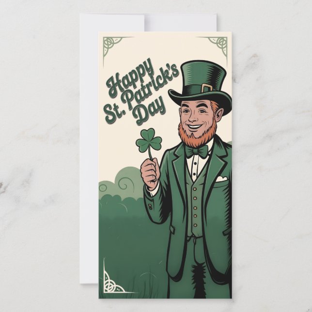 Happy St. Patrick’s Day Vintage Leprechaun (Vorderseite)
