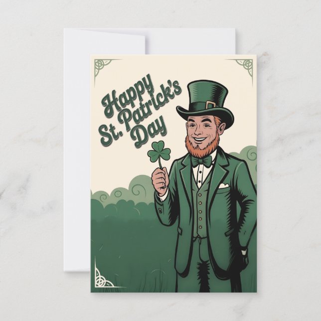 Happy St. Patrick’s Day Vintage Leprechaun (Vorderseite)