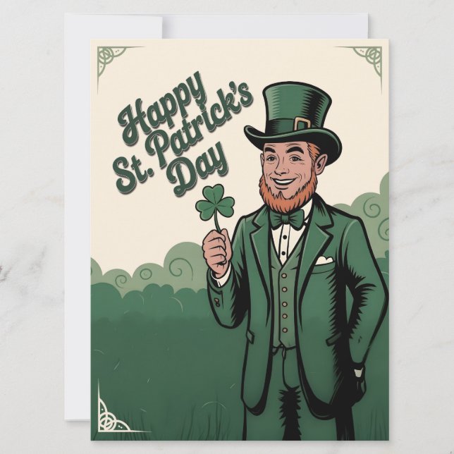 Happy St. Patrick’s Day Vintage Leprechaun (Vorderseite)