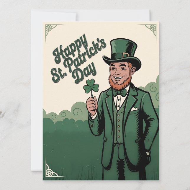 Happy St. Patrick’s Day Vintage Leprechaun (Vorderseite)