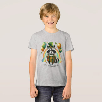 Happy St. Patrick’s Kid’s T-shirt with Back Print Tri-Blend Shirt