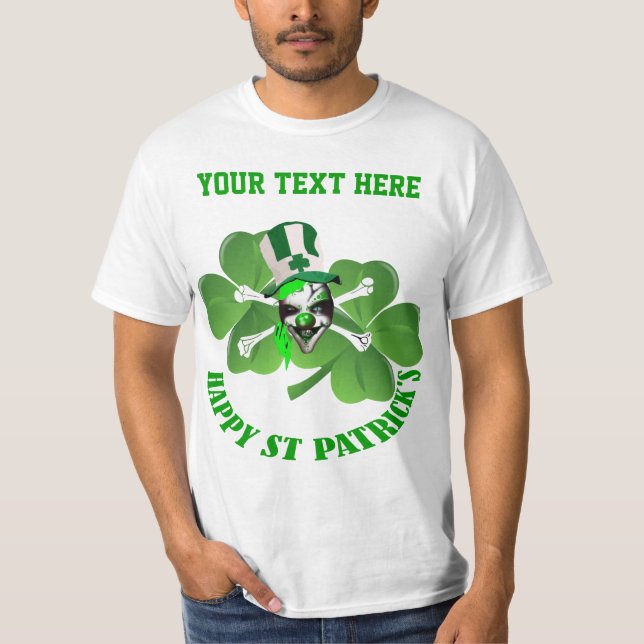 Happy St Patricks beängstigender Clown T-Shirt (Vorderseite)