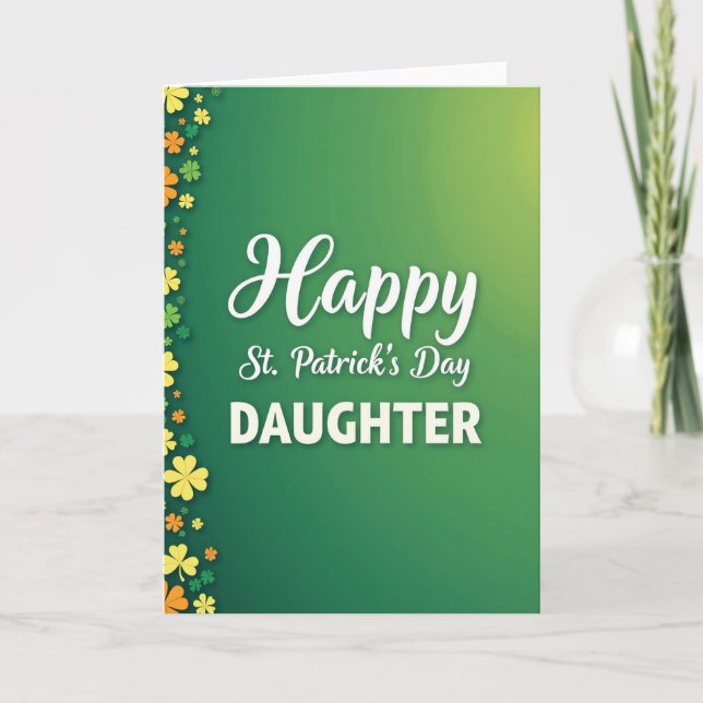 Happy St Patricks Daughter Card Karte (Vorderseite)