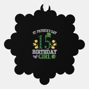 Happy St Patrick's Day 15 Jahre alt Geburtstag Lep Ornament Karte