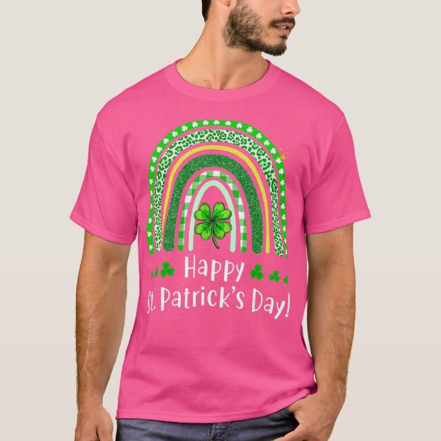 Happy St. Patricks Day 2021 Rainbow Kleeblatt T-Shirt (Vorderseite)