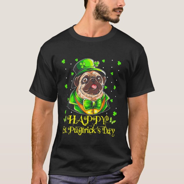 Happy St Patrick's Day 2022 Pulldog Niedlich Funny T-Shirt (Vorderseite)