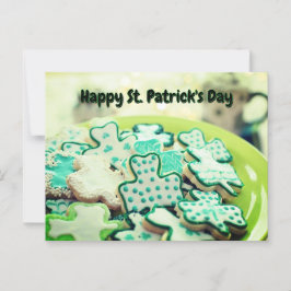 Happy St. Patrick's Day 4 Leaf Clover Cookies Postkarte