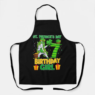 Happy St Patricks Day 7th Birthday Unicorn Dabbing Schürze