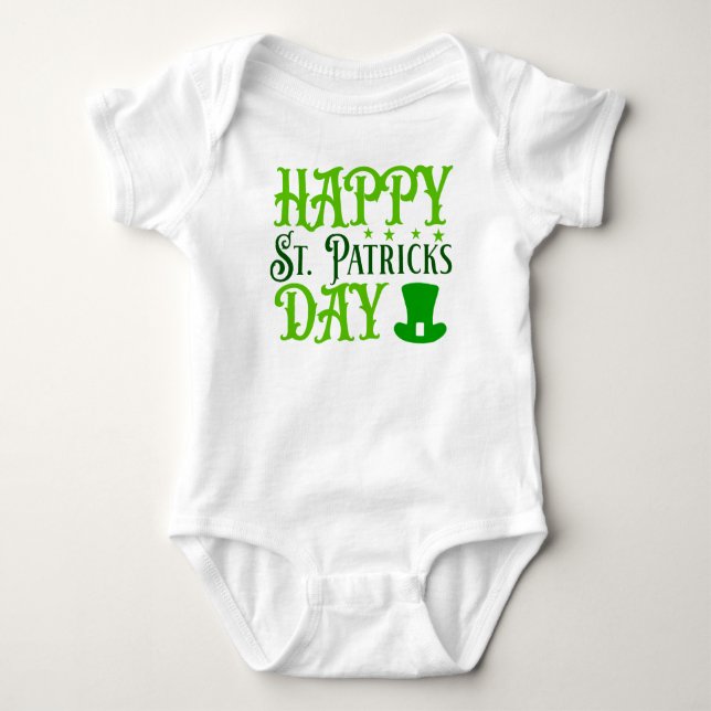 Happy St. Patrick's Day-88489 Baby Strampler (Vorderseite)