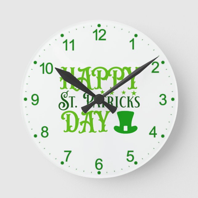 Happy St. Patrick's Day-88489 Runde Wanduhr (Vorderseite)