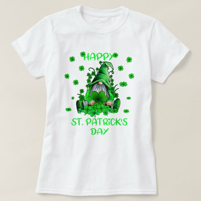 Happy St Patricks Day Adorable Gnome T-Shirt (Design vorne)