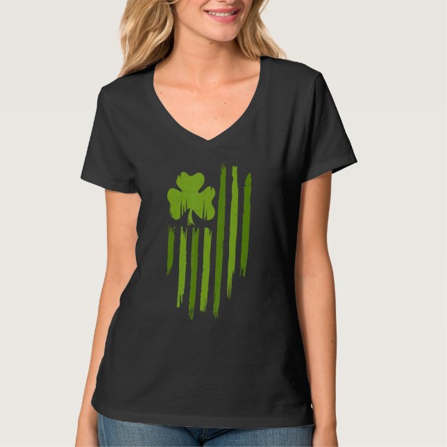 Happy St Patricks Day American Flag Usa Lucky Sham T-Shirt (Vorderseite)