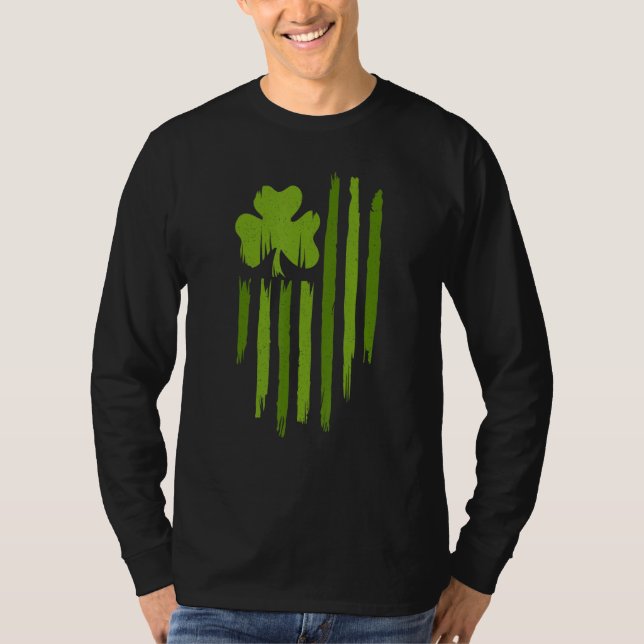 Happy St Patricks Day American Flag Usa Lucky Sham T-Shirt (Vorderseite)