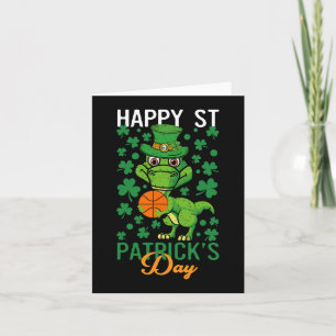 Happy St Patricks Day Basketball T-Rex Day Dino di Karte