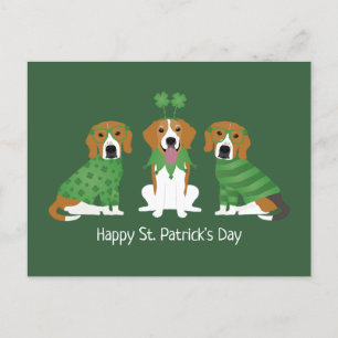 Happy St Patricks Day Beagle Hunde Postkarte