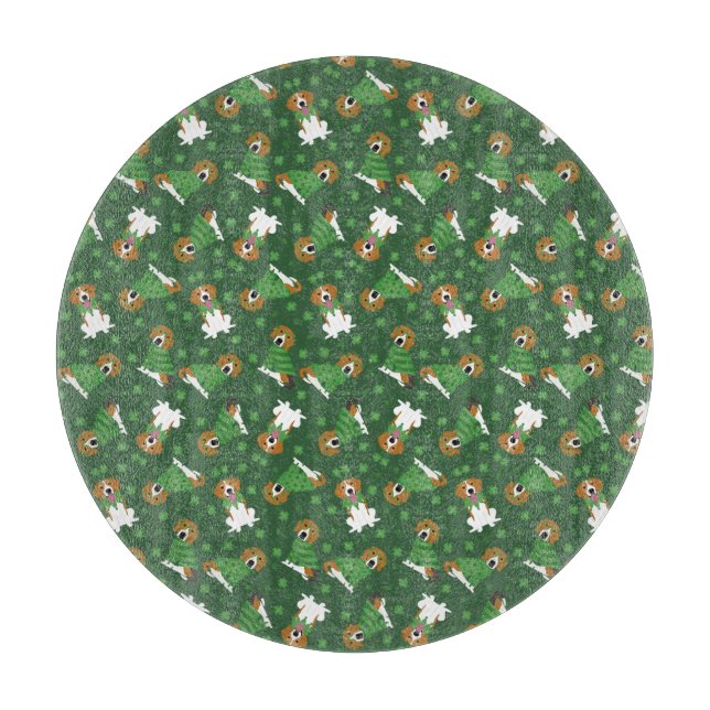 Happy St Patricks Day Beagle Hunde Schneidebrett (Vorderseite)
