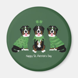 Happy St Patricks Day Bernese Mountain Hunde Magnet
