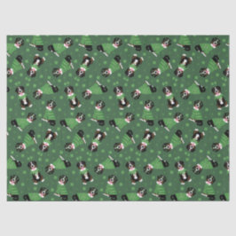 Happy St Patricks Day Bernese Mountain Hunde Seidenpapier