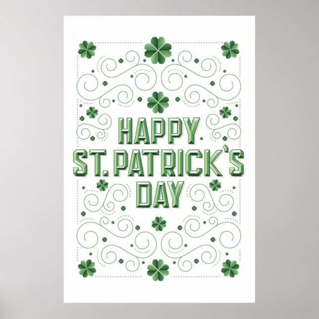Happy St. Patrick's Day (Beveled) Poster 24x36 (Vorne)