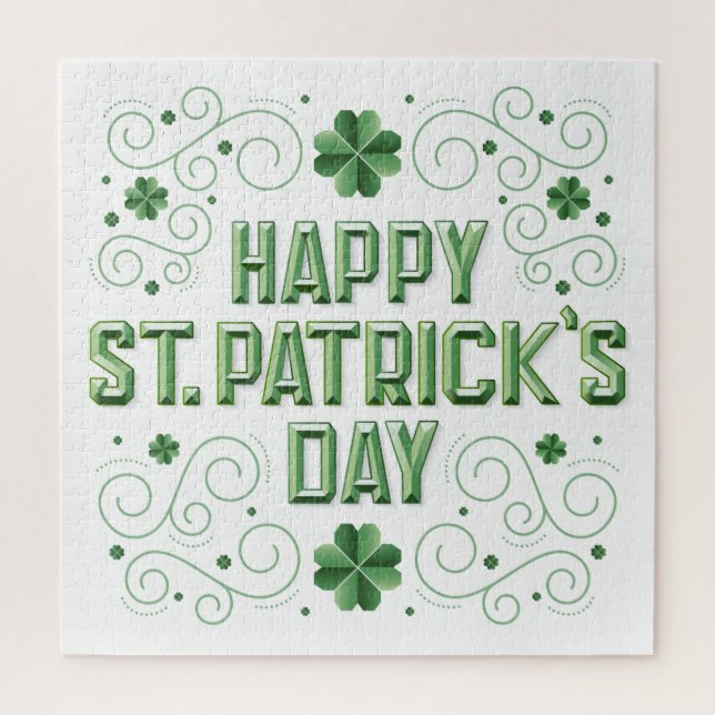 Happy St. Patrick's Day (Beveled) Puzzle 20x20 (Vertikal)