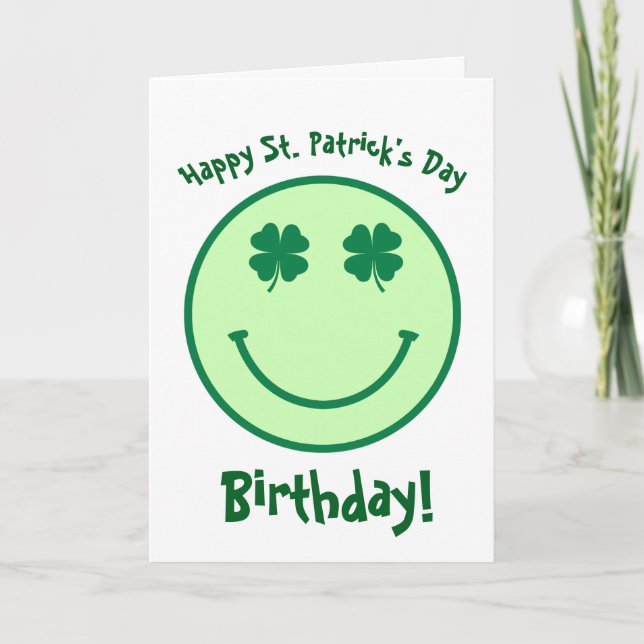 Happy St.Patrick's Day Birthday Card Karte (Vorderseite)