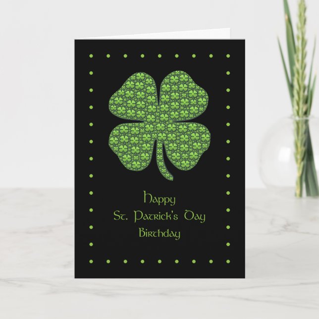Happy St. Patrick's Day Birthday Card Karte (Vorderseite)