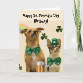 Happy St. Patrick's Day Birthday Chihuahua Hunde Karte