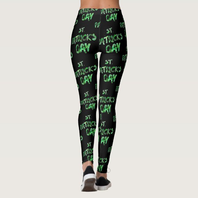 Happy St. Patrick's Day Black Legging Leggings (Rückseite)