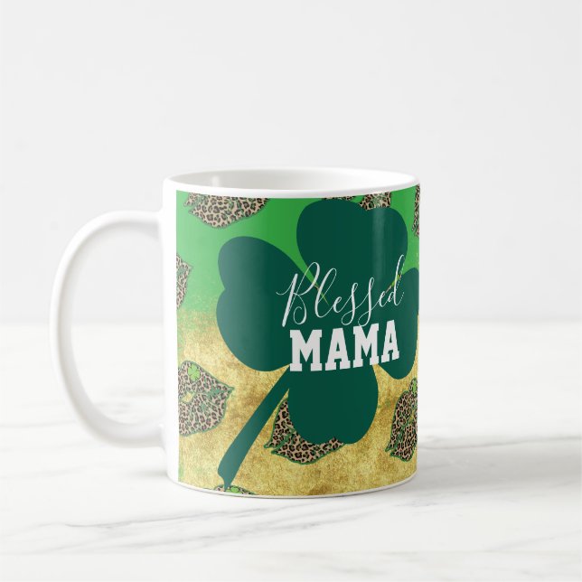 Happy St Patricks Day Blessed Mom Mama  Kaffeetasse (Links)
