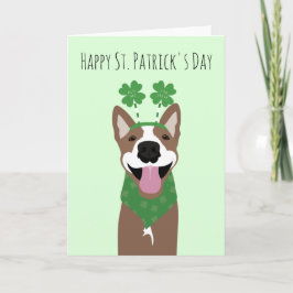 Happy St Patricks Day Brown Dog Green Karte