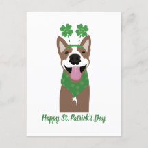 Happy St Patricks Day Brown Dog Green