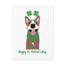 Happy St Patricks Day Brown Dog Green