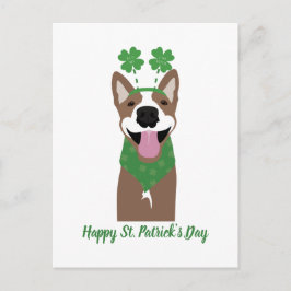 Happy St Patricks Day Brown Dog Green Postkarte
